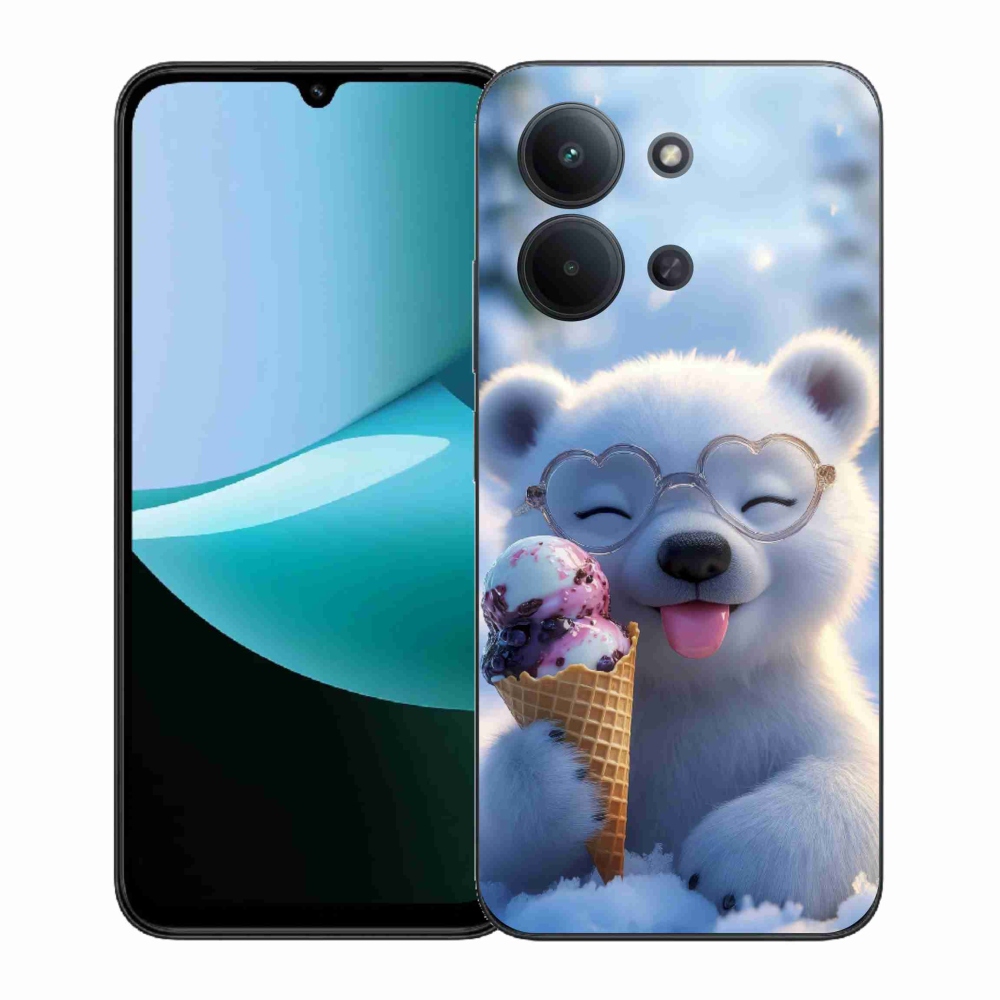 Gélový kryt mmCase na Xiaomi Poco C85 (171mm)/Redmi 15C (171mm) - medvedík so zmrzlinou