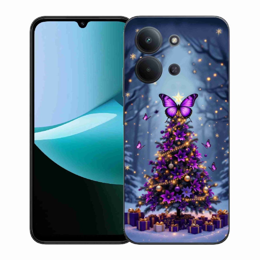 Gélový kryt mmCase na Xiaomi Poco C85 (171mm)/Redmi 15C (171mm) - motýlí vianočný stromček