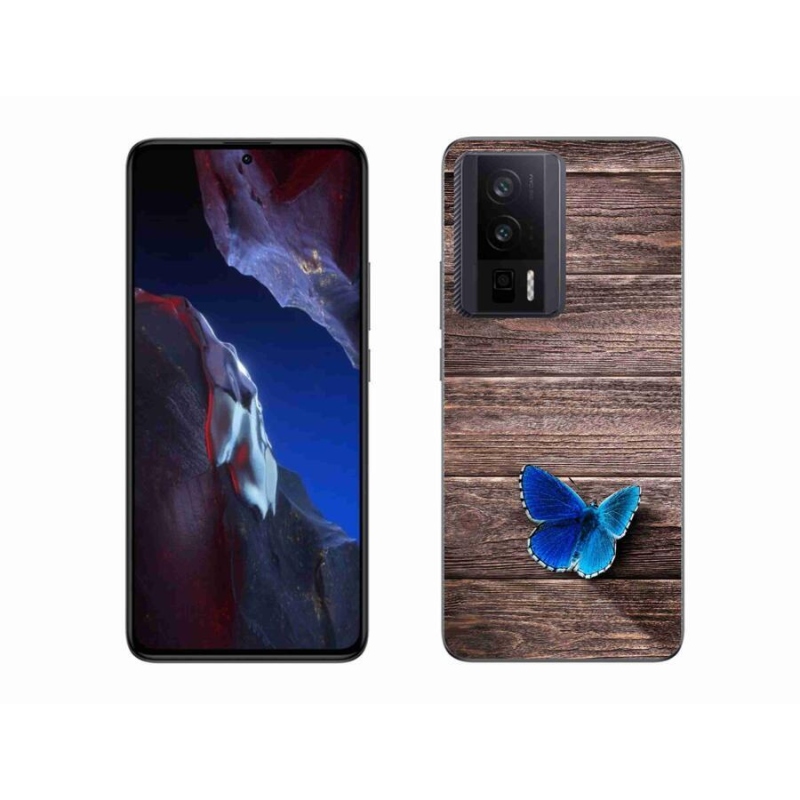 Gélový kryt mmCase na Xiaomi Poco F5 Pro - modrý motýľ 1