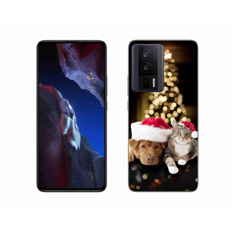 Gélový kryt mmCase na Xiaomi Poco F5 Pro - vianočný pes a mačka