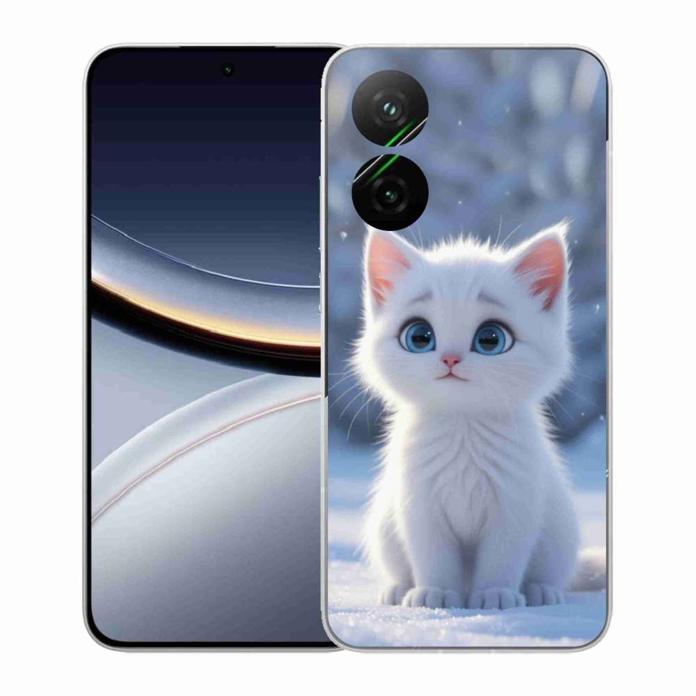 Gélový kryt mmCase na Xiaomi Poco F7 5G - biele mačiatko 3