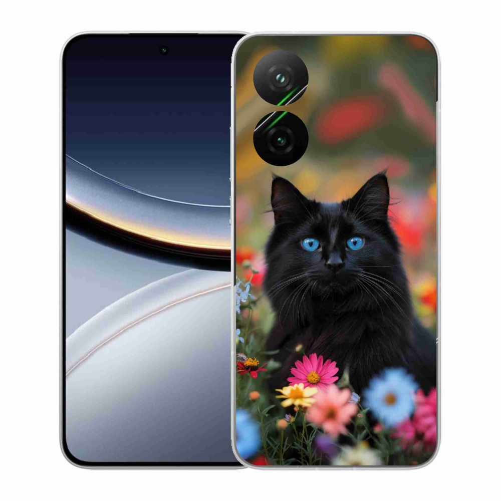 Gélový kryt mmCase na Xiaomi Poco F7 5G - čierne mačiatko 4