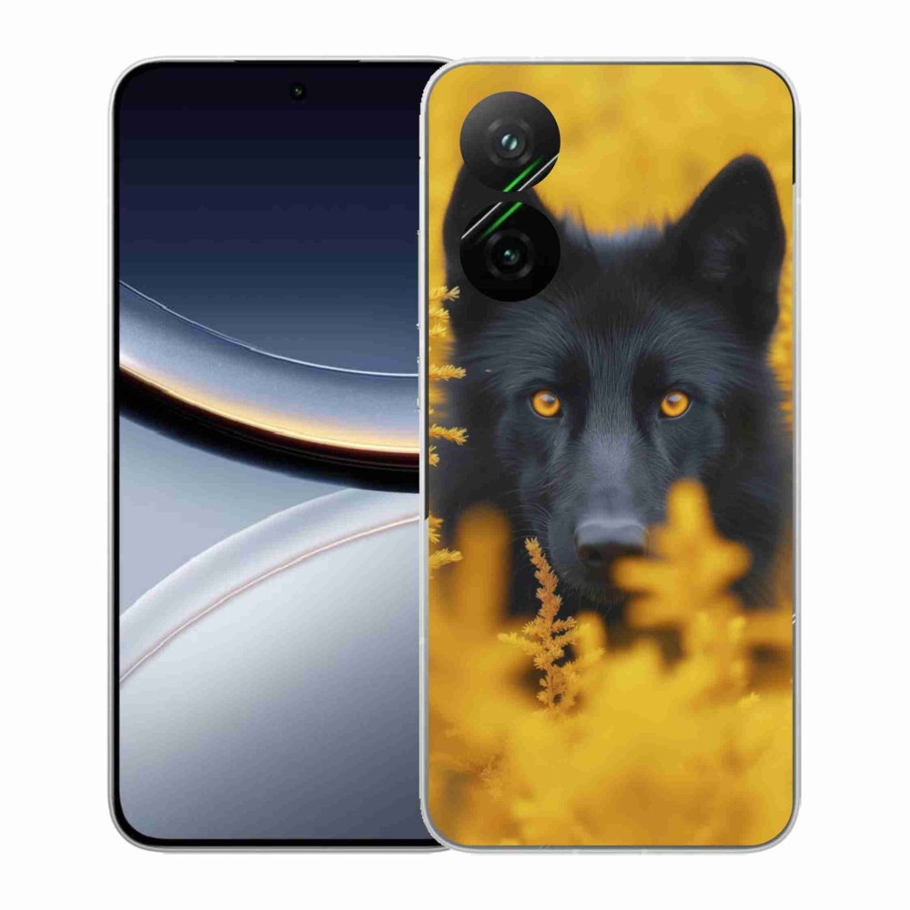 Gélový kryt mmCase na Xiaomi Poco F7 5G - čierny vlk 2