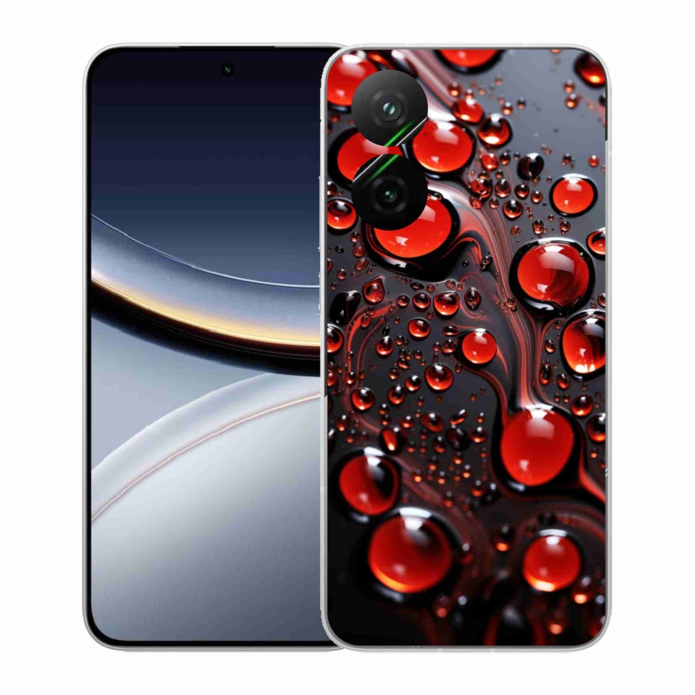 Gélový kryt mmCase na Xiaomi Poco F7 5G - červené kvapky 2