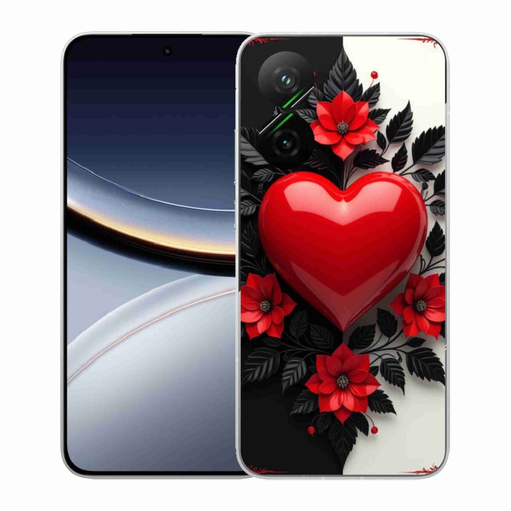 Gélový kryt mmCase na Xiaomi Poco F7 5G - červené srdce