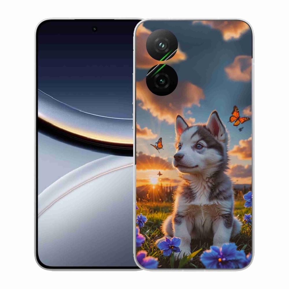 Gélový kryt mmCase na Xiaomi Poco F7 5G - husky pri západe slnka