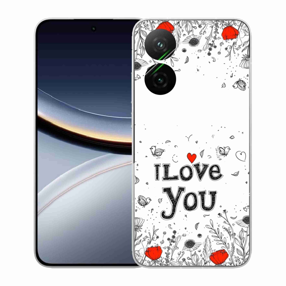 Gélový kryt mmCase na Xiaomi Poco F7 5G - I love you biele pozadie