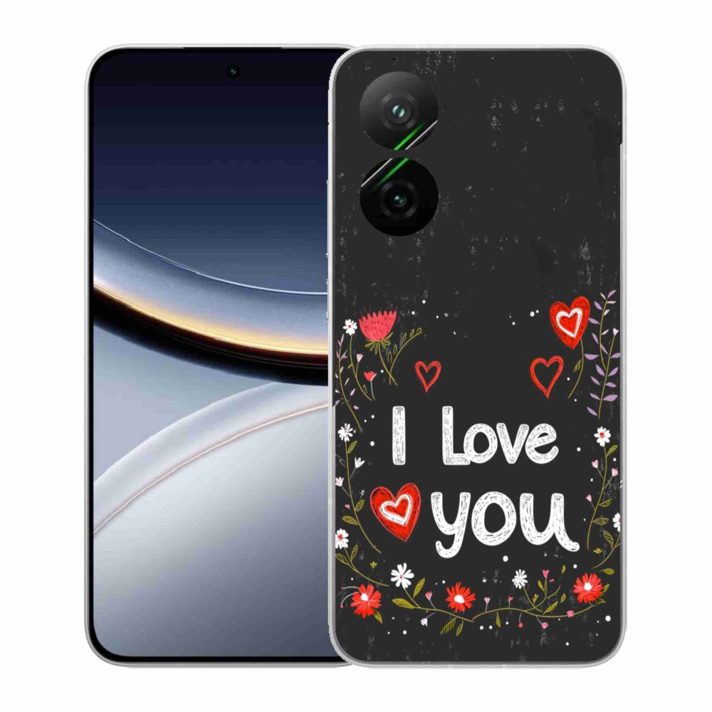 Gélový kryt mmCase na Xiaomi Poco F7 5G - I love you čierne pozadie
