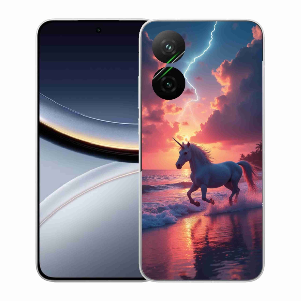 Gélový kryt mmCase na Xiaomi Poco F7 5G - jednorožec na pláži