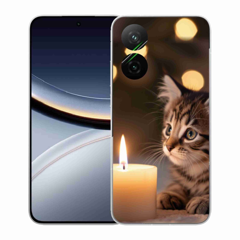 Gélový kryt mmCase na Xiaomi Poco F7 5G - mačiatko a sviečka