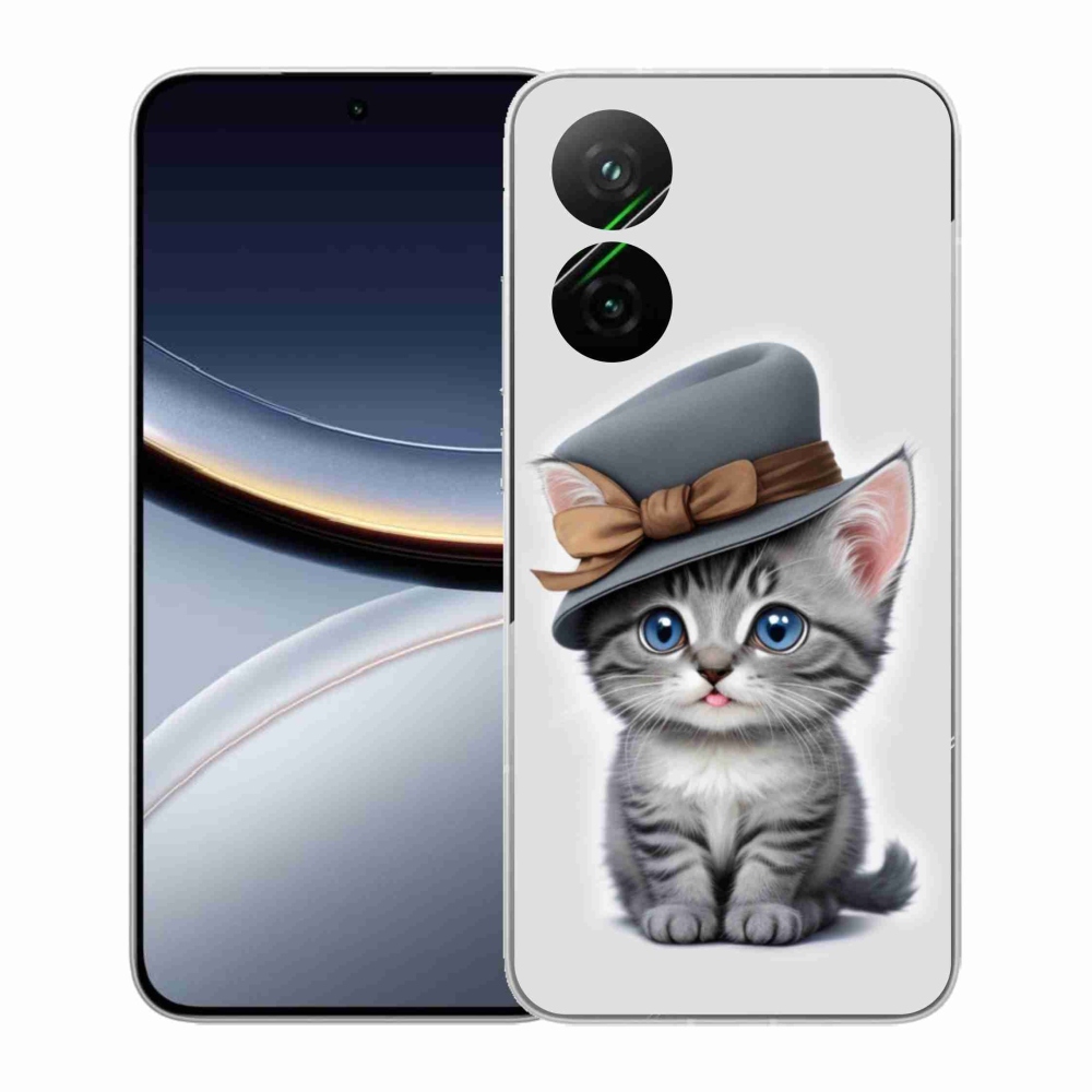 Gélový kryt mmCase na Xiaomi Poco F7 5G - mačiatko s klobúkom