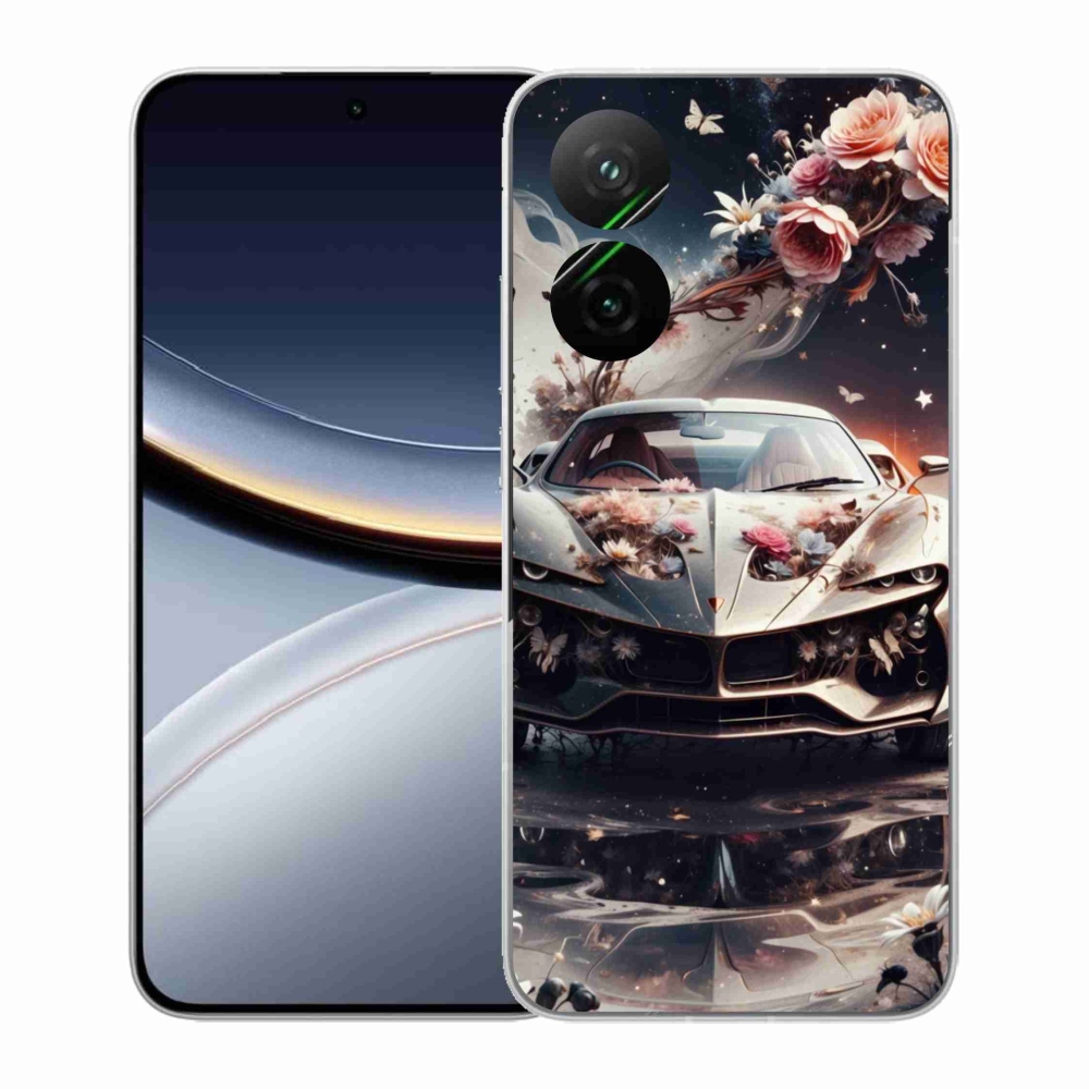 Gélový kryt mmCase na Xiaomi Poco F7 5G - kvetinový športový automobil