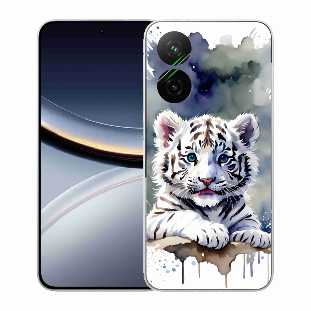 Gélový kryt mmCase na Xiaomi Poco F7 5G - mláďa bieleho tigra