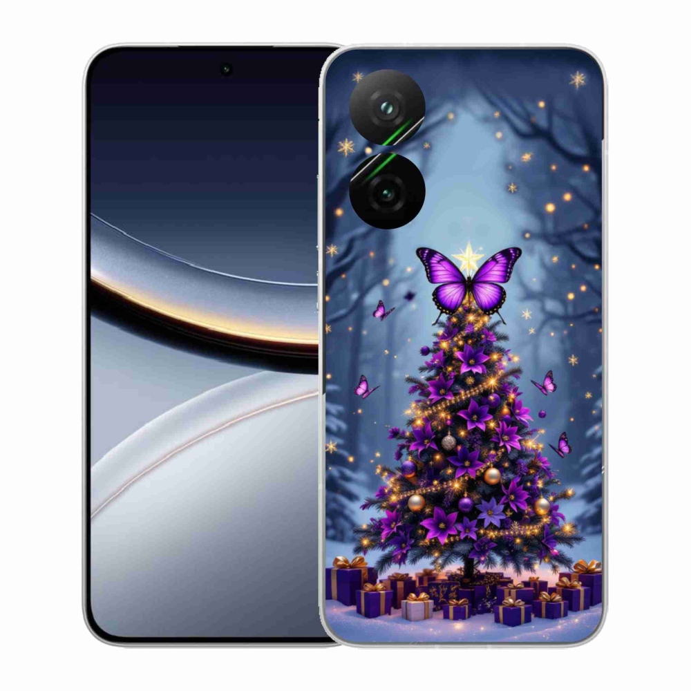 Gélový kryt mmCase na Xiaomi Poco F7 5G - motýlí vianočný stromček