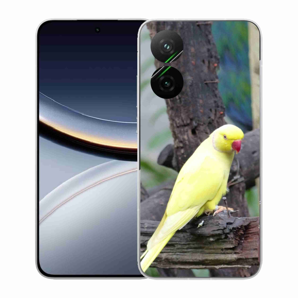 Gélový kryt mmCase na Xiaomi Poco F7 5G - papagáj alexander žltý