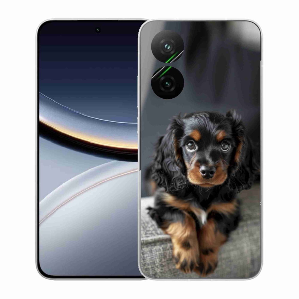 Gélový kryt mmCase na Xiaomi Poco F7 5G - roztomilý dlhosrstý jazvečík