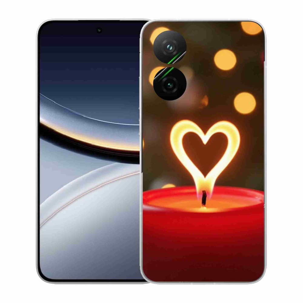 Gélový kryt mmCase na Xiaomi Poco F7 5G - srdce z plameňa