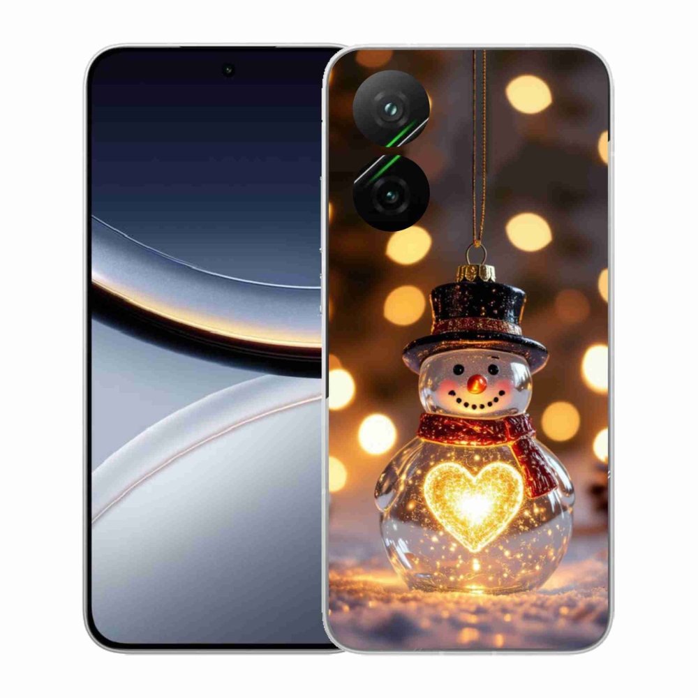 Gélový kryt mmCase na Xiaomi Poco F7 5G - svietiaci vianočný snehuliak