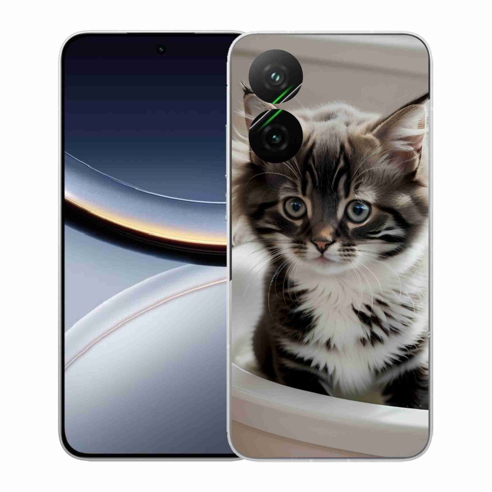 Gélový kryt mmCase na Xiaomi Poco F7 5G - zvedavé mačiatko