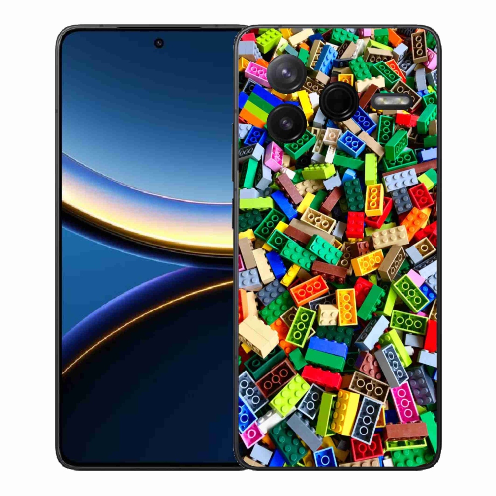 Gélový kryt mmCase na Xiaomi Poco F7 Pro - farebné stavebné kocky