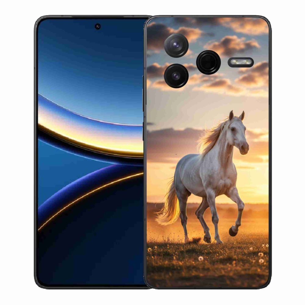 Gélový kryt mmCase na Xiaomi Poco F7 Pro - bežiaci biely kôň 2