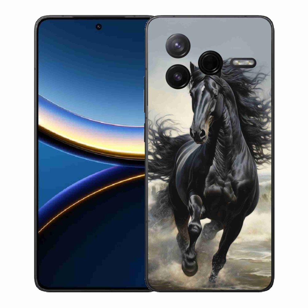 Gélový kryt mmCase na Xiaomi Poco F7 Pro - bežiaci čierny kôň