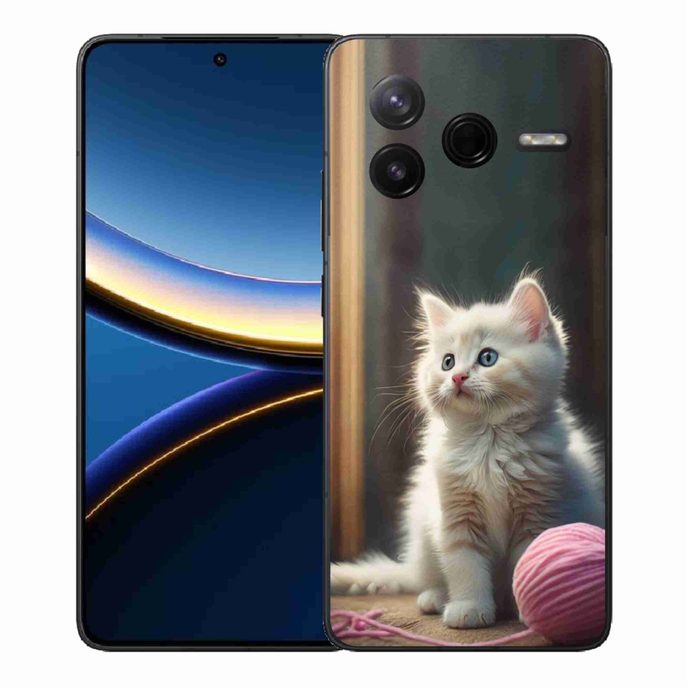 Gélový kryt mmCase na Xiaomi Poco F7 Pro - biele mačiatko 2