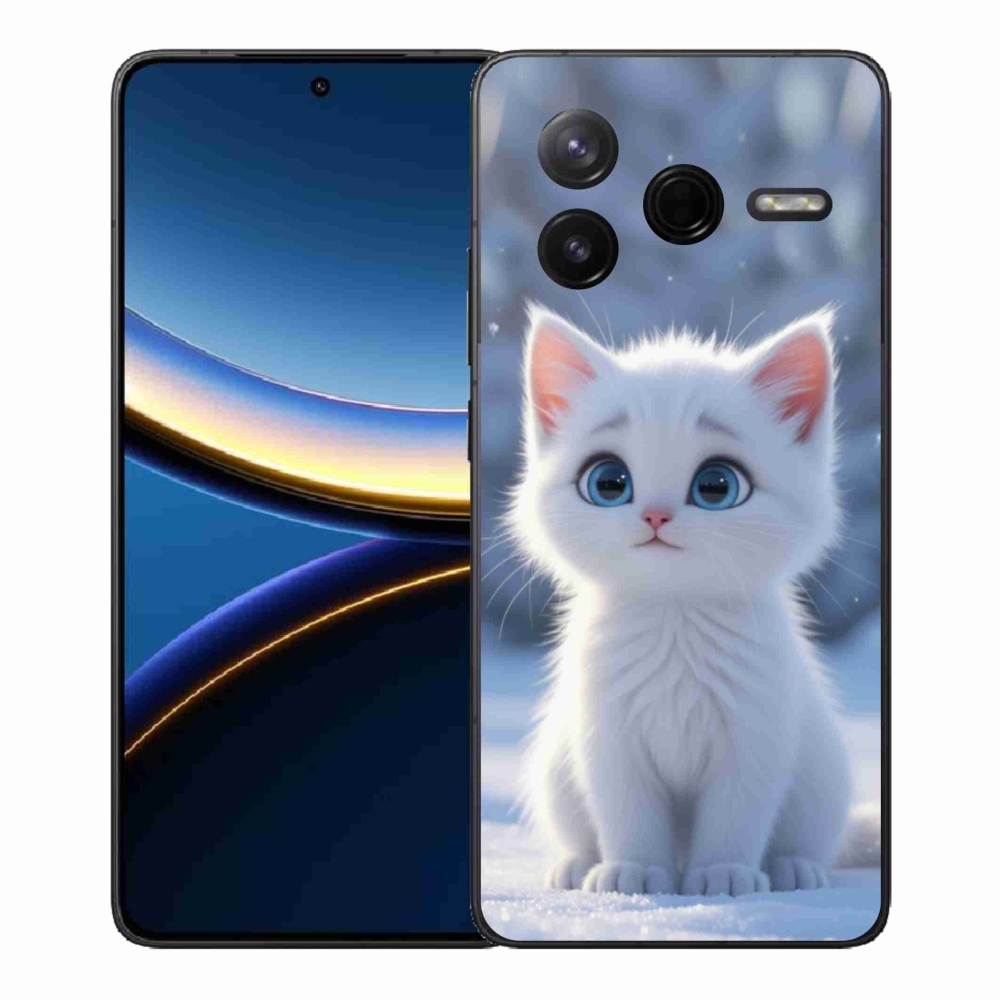 Gélový kryt mmCase na Xiaomi Poco F7 Pro - biele mačiatko 3