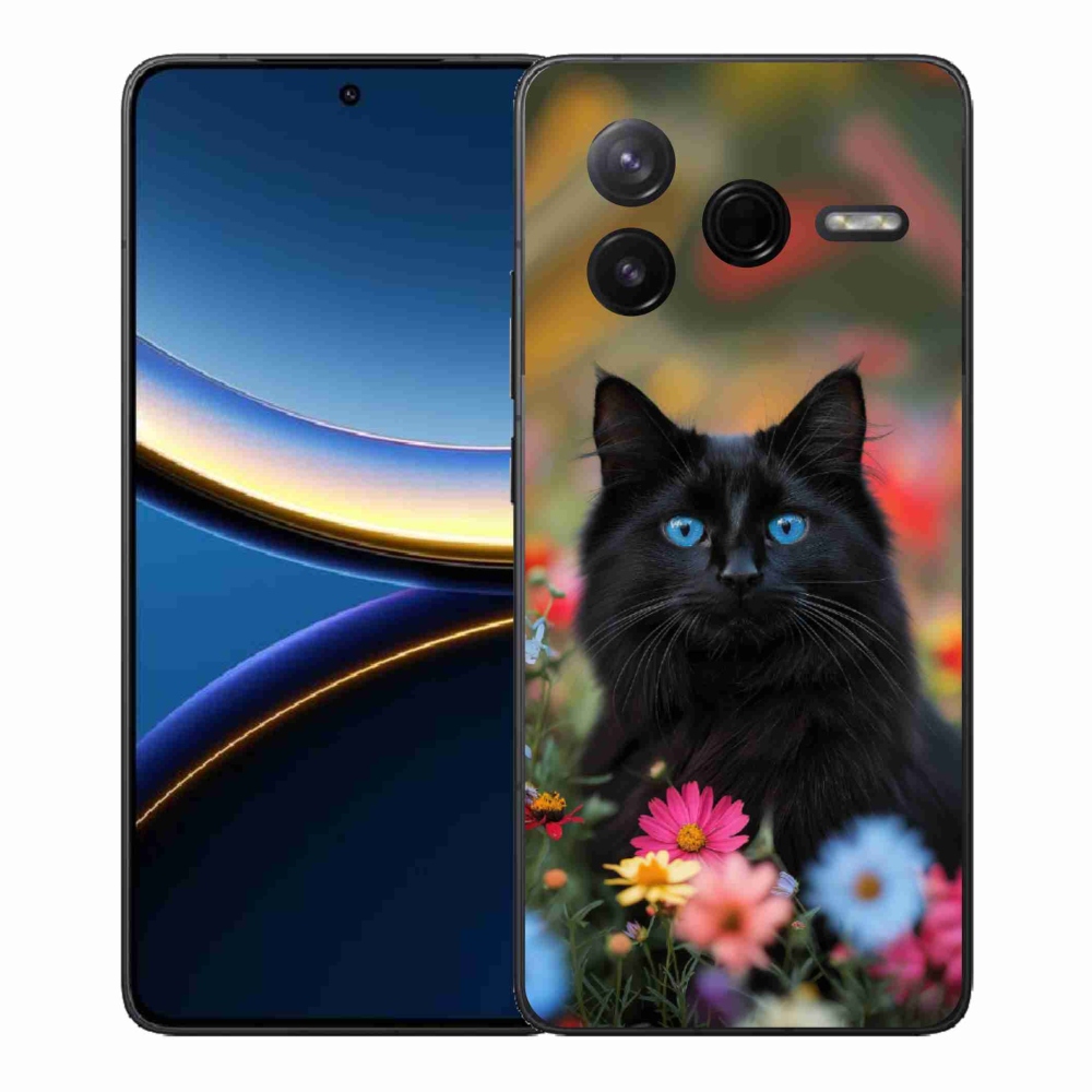 Gélový kryt mmCase na Xiaomi Poco F7 Pro - čierne mačiatko 4