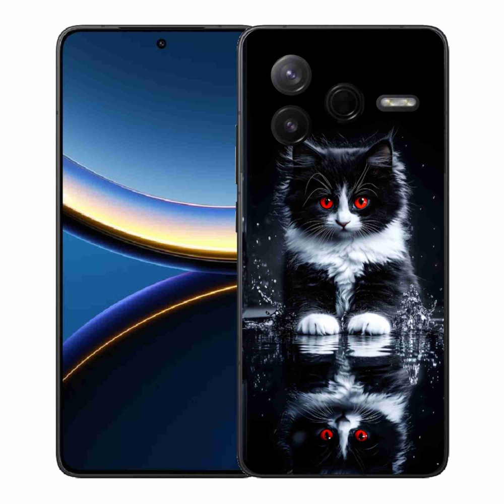 Gélový kryt mmCase na Xiaomi Poco F7 Pro - čiernobiele mačiatko