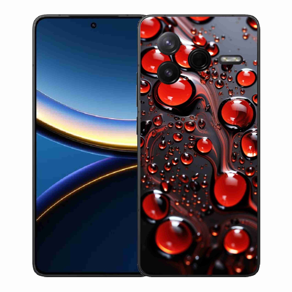Gélový kryt mmCase na Xiaomi Poco F7 Pro - červené kvapky 2