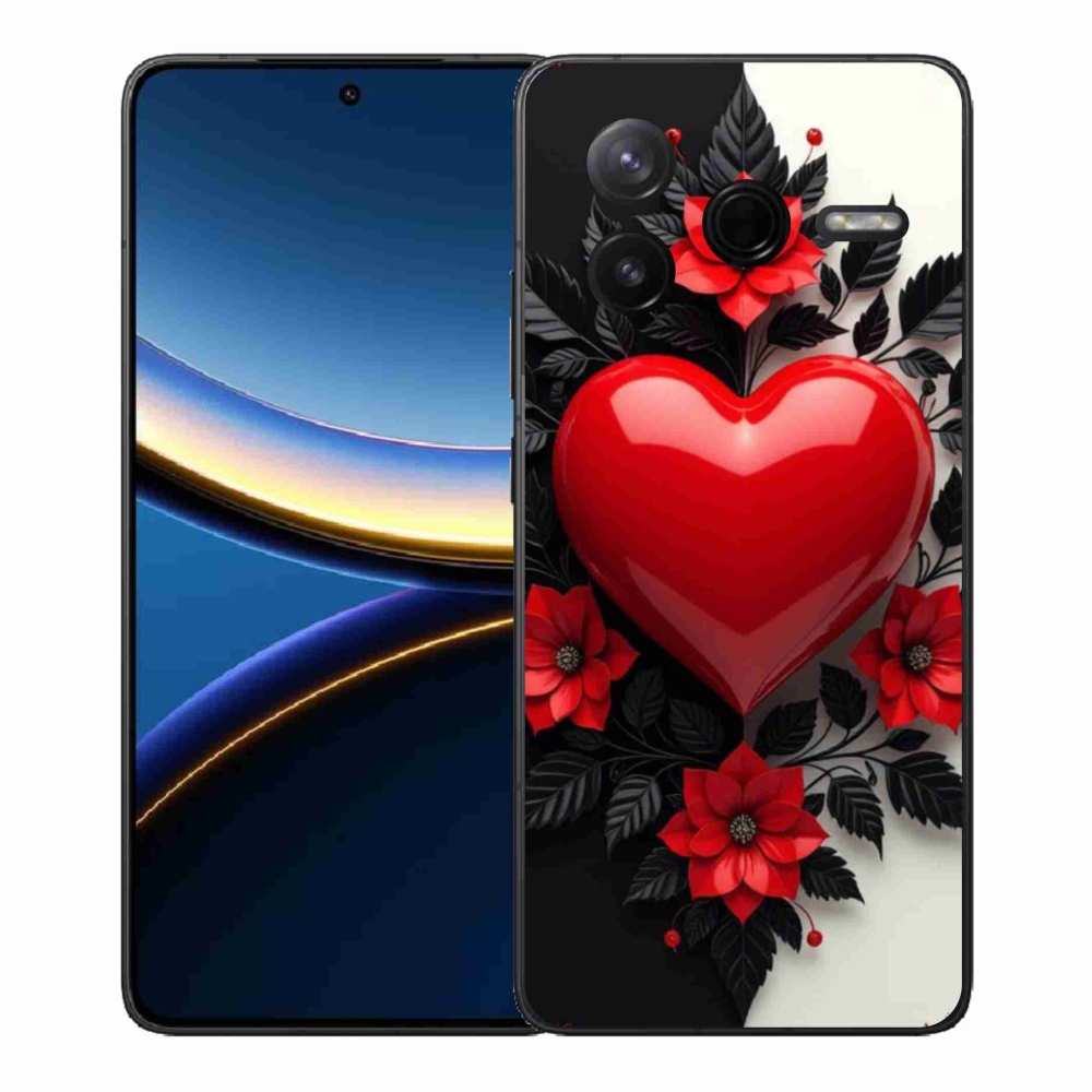 Gélový kryt mmCase na Xiaomi Poco F7 Pro - červené srdce