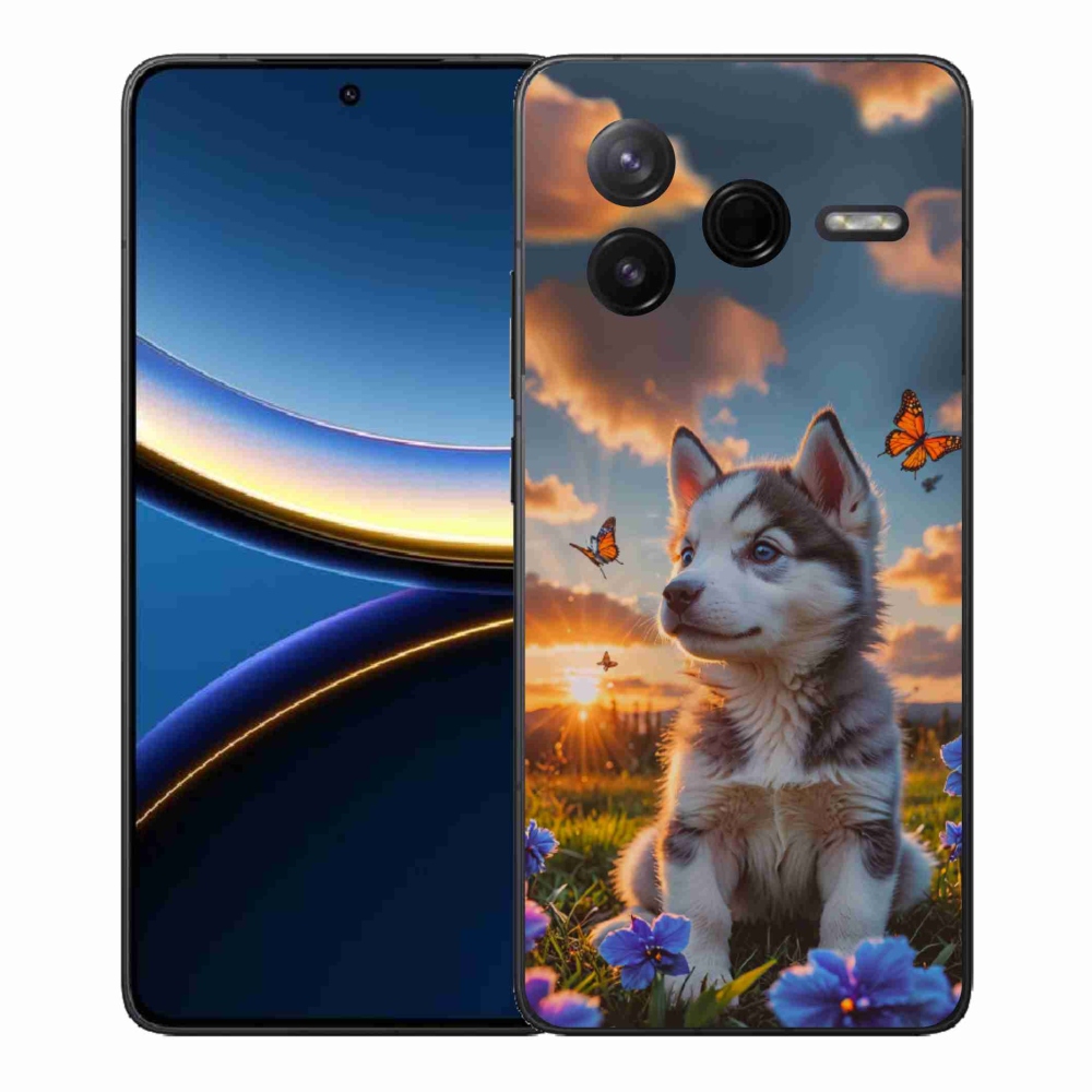 Gélový kryt mmCase na Xiaomi Poco F7 Pro - husky pri západe slnka