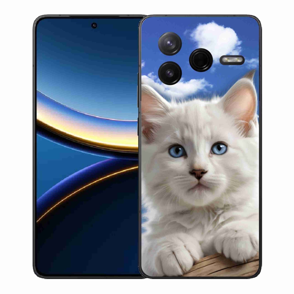 Gélový kryt mmCase na Xiaomi Poco F7 Pro - mačiatko a oblaky