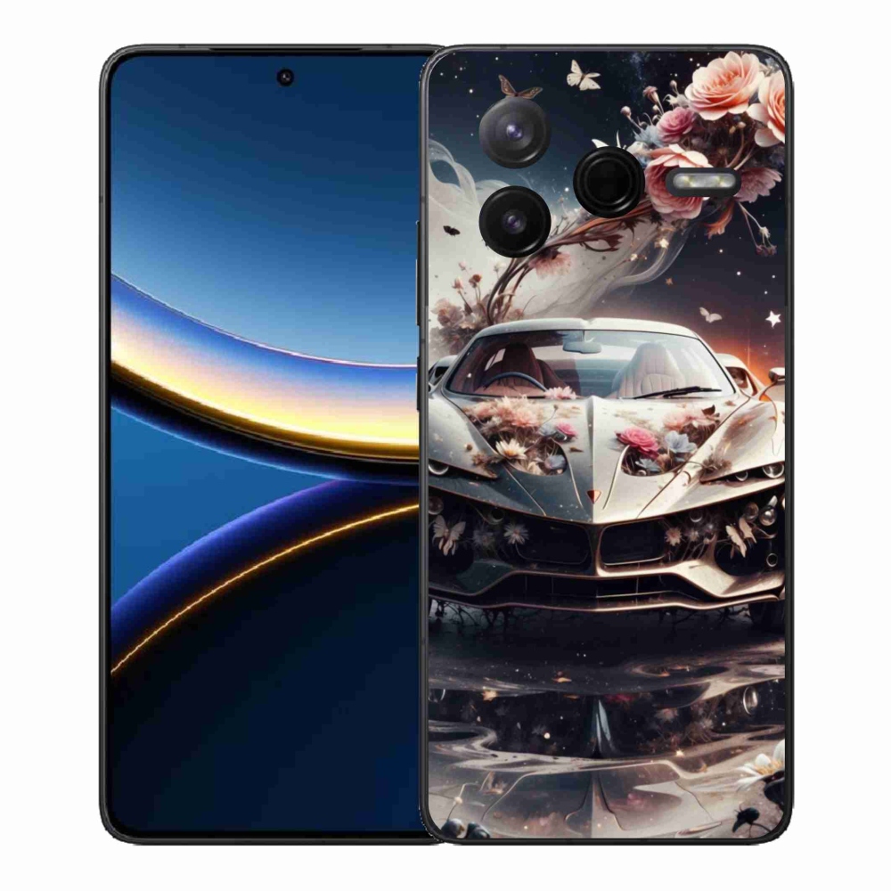 Gélový kryt mmCase na Xiaomi Poco F7 Pro - kvetinový športový automobil