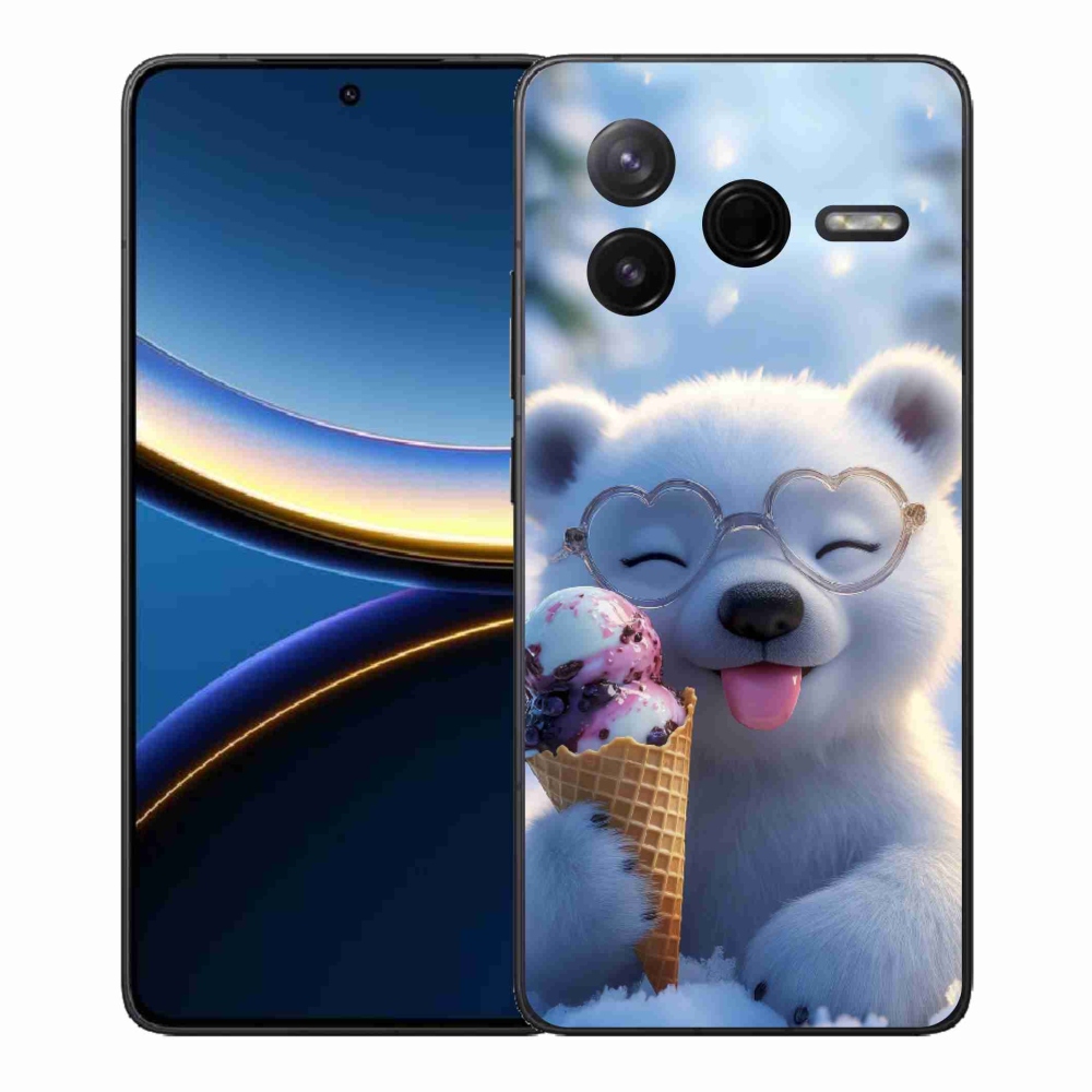 Gélový kryt mmCase na Xiaomi Poco F7 Pro - medvedík so zmrzlinou