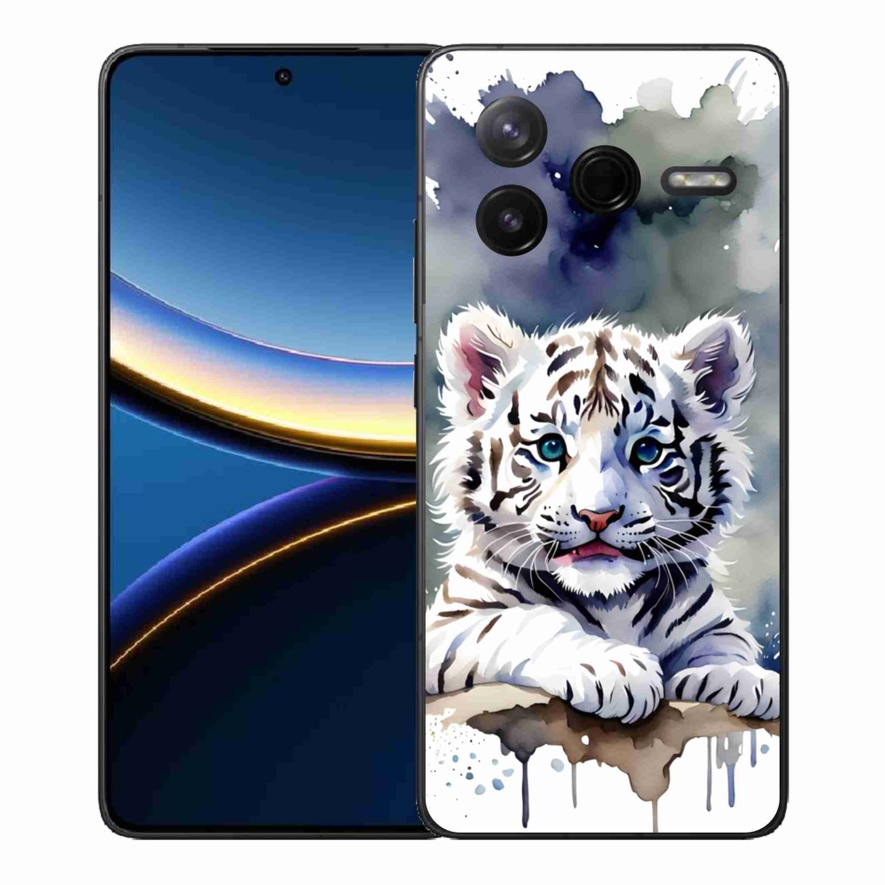 Gélový kryt mmCase na Xiaomi Poco F7 Pro - mláďa bieleho tigra