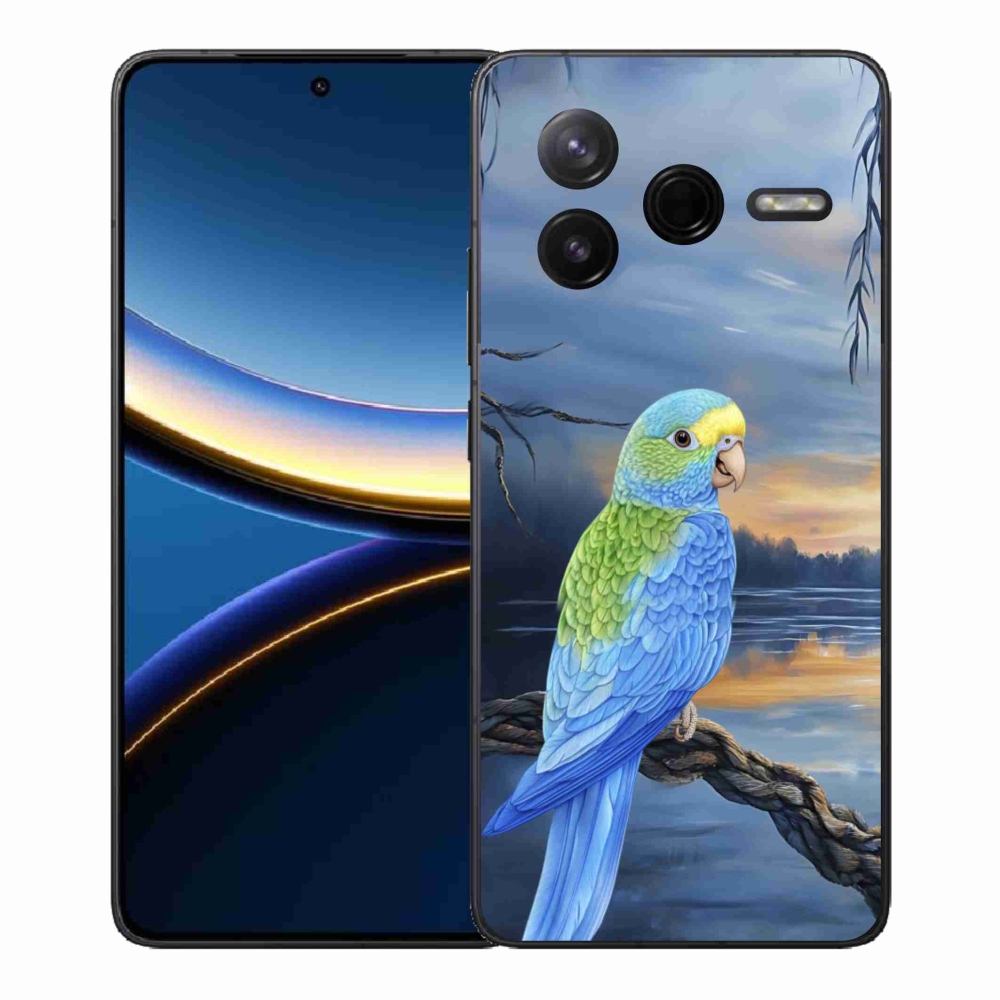 Gélový kryt mmCase na Xiaomi Poco F7 Pro - modrý papagáj