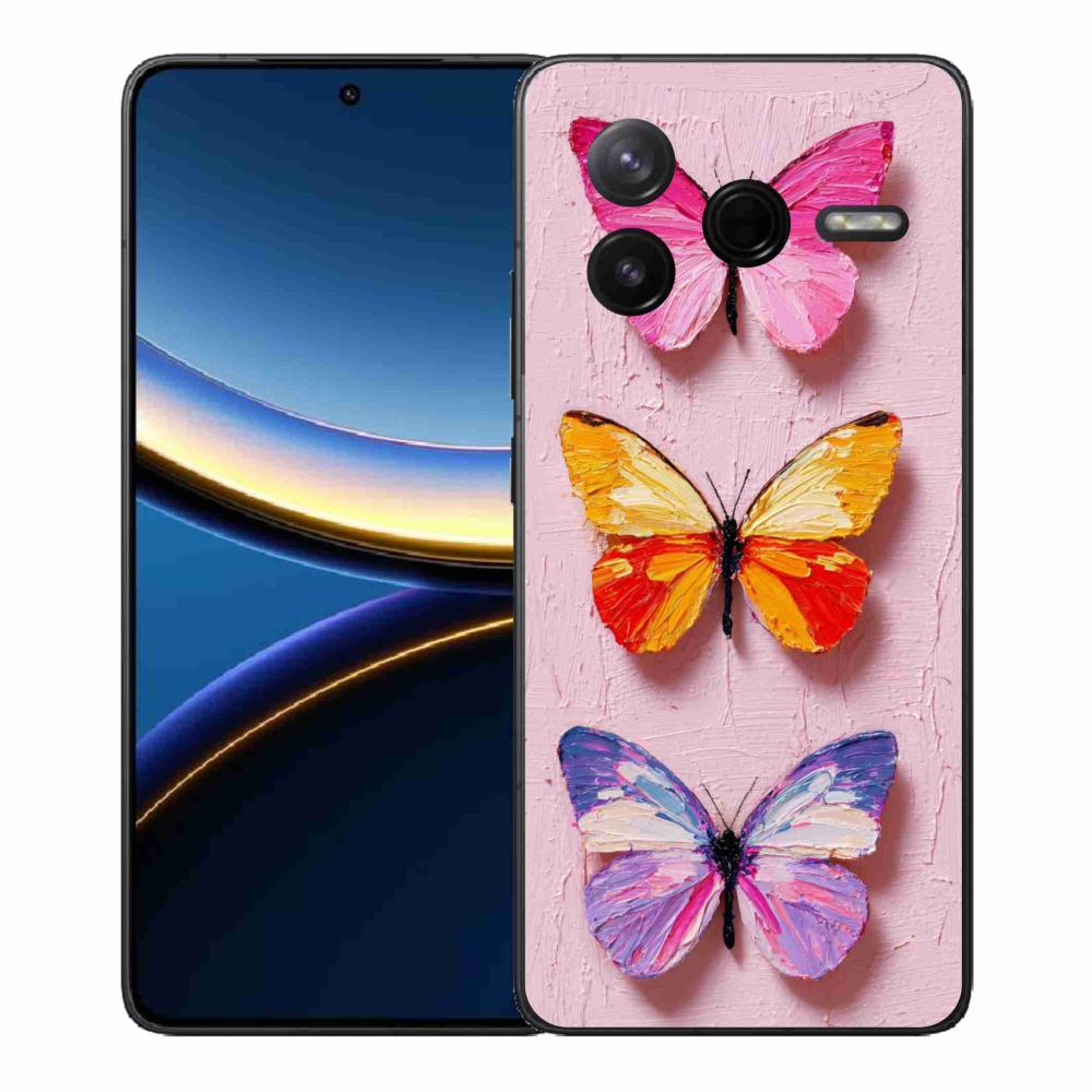 Gélový kryt mmCase na Xiaomi Poco F7 Pro - motýlia trojica