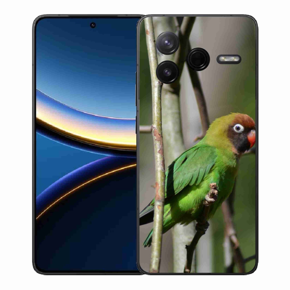 Gélový kryt mmCase na Xiaomi Poco F7 Pro - papagáj agapornis