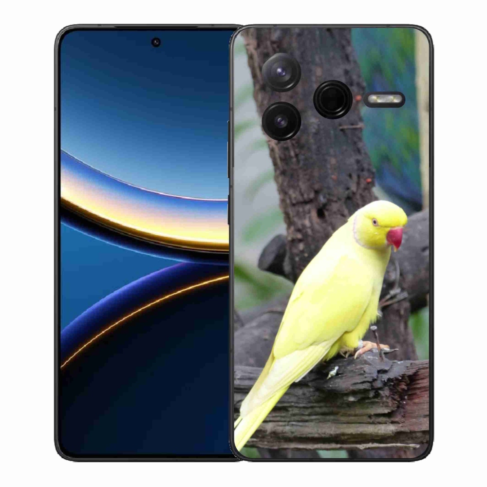 Gélový kryt mmCase na Xiaomi Poco F7 Pro - papagáj alexander žltý