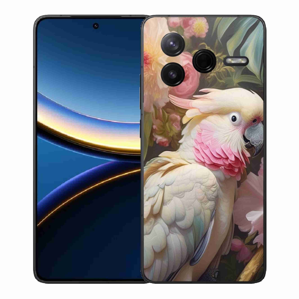 Gélový kryt mmCase na Xiaomi Poco F7 Pro - papagáj kakadu ružový 2