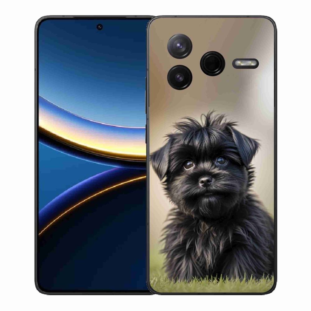 Gélový kryt mmCase na Xiaomi Poco F7 Pro - roztomilý čierny psík