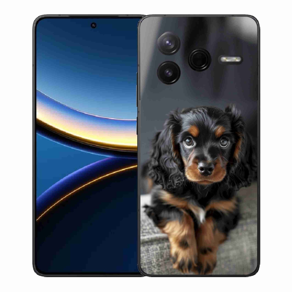 Gélový kryt mmCase na Xiaomi Poco F7 Pro - roztomilý dlhosrstý jazvečík