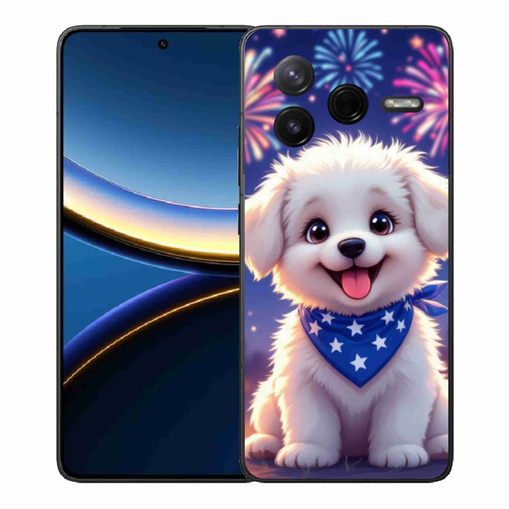 Gélový kryt mmCase na Xiaomi Poco F7 Pro - slávnostné šteňa