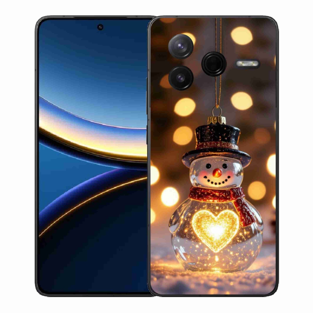 Gélový kryt mmCase na Xiaomi Poco F7 Pro - svietiaci vianočný snehuliak
