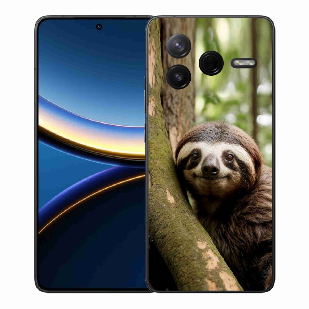 Gélový kryt mmCase na Xiaomi Poco F7 Pro - usmievavý leňochod
