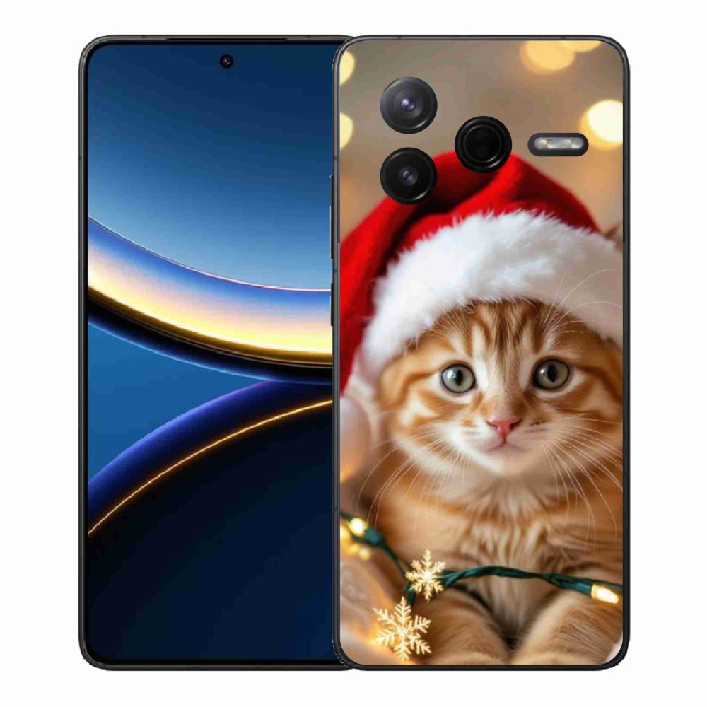 Gélový kryt mmCase na Xiaomi Poco F7 Pro - vianočné mačiatko