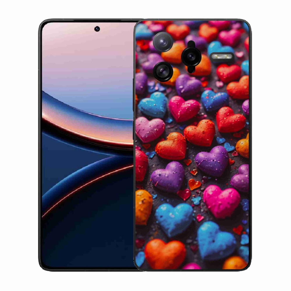 Gélový kryt mmCase na Xiaomi Poco F7 Ultra - farebné srdcia