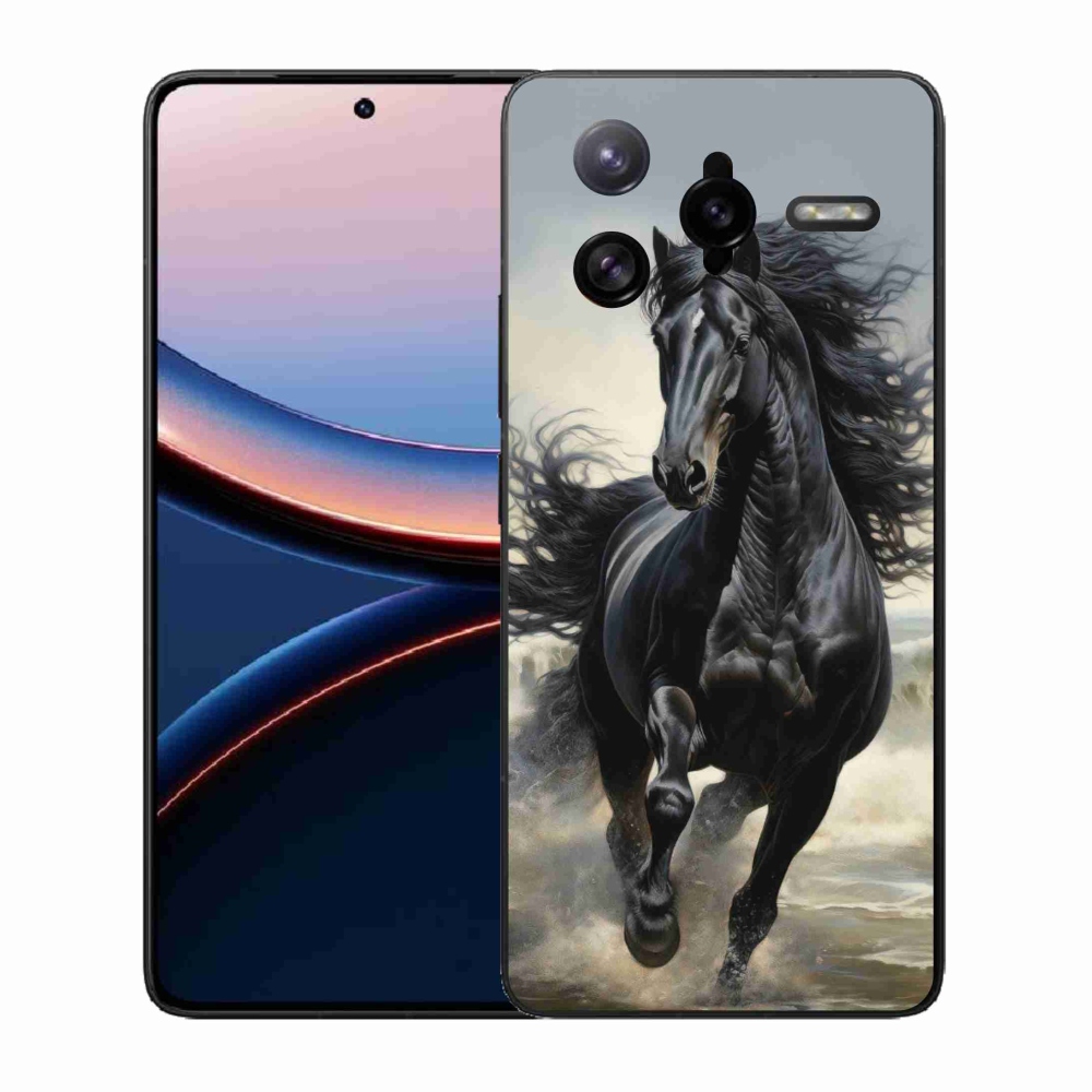Gélový kryt mmCase na Xiaomi Poco F7 Ultra - bežiaci čierny kôň